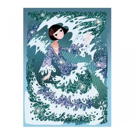 Djeco kreativ æske med glitterkort, kjoler