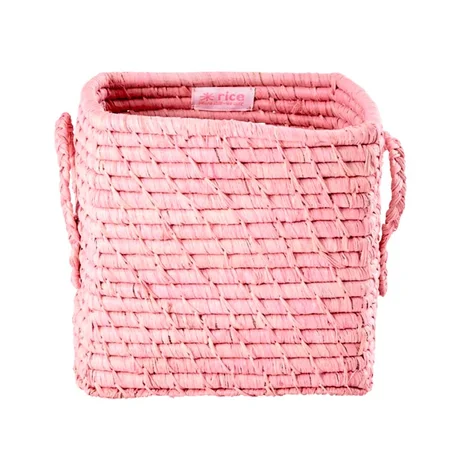 Rice raffiakurv 20 x 20, rosa