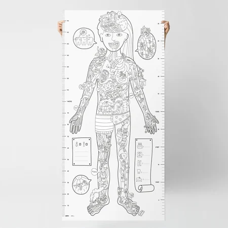 OMY gigant plakat til farvelægning, Min krop