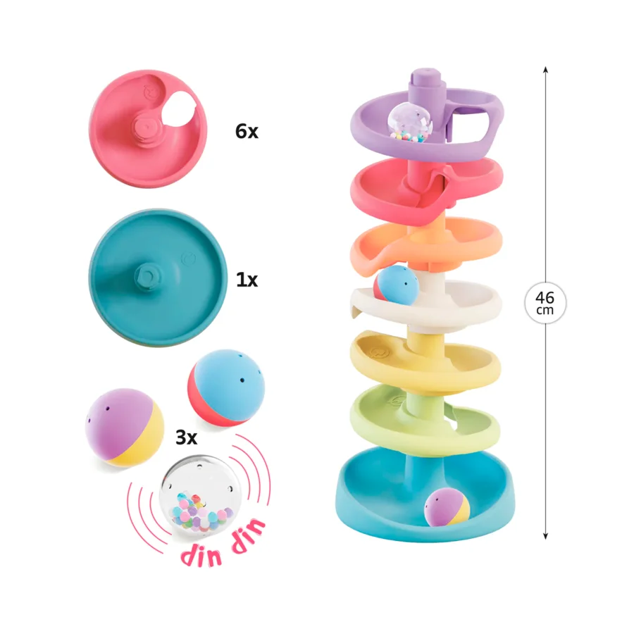 Quercetti PlayEco+ Kugletårn Med Raslebolde