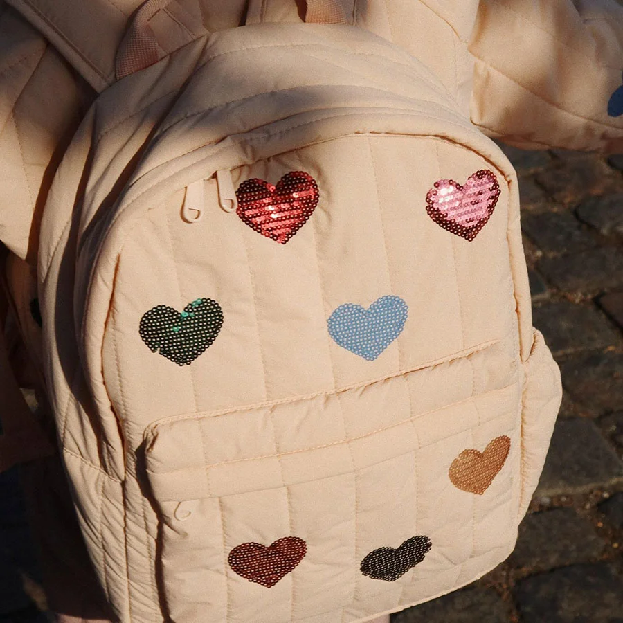 Konges Sløjd Juno Quilted Sequin Rucksack, Cameo Rose