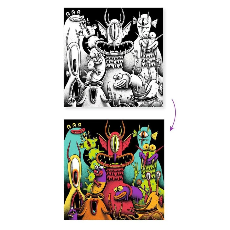 Djeco kreativ æske, Sjove monstre med 3D effekt