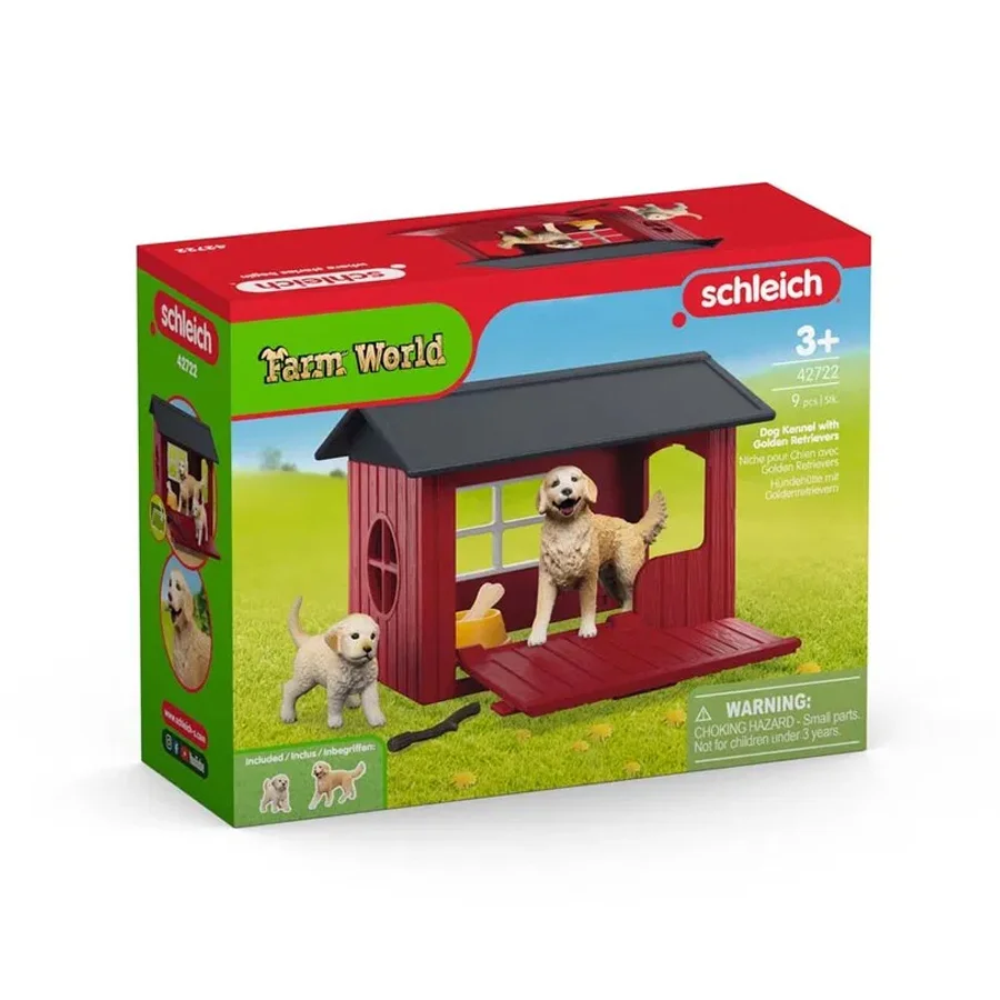 Schleich hundehus med Golden Retrievers