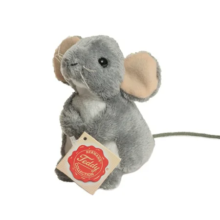 Teddy Hermann, mus 11 cm - grå