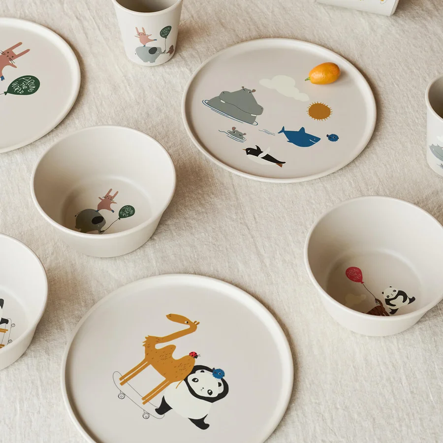 Liewood Remco 4er-Pack Teller, Around the World/Sandy