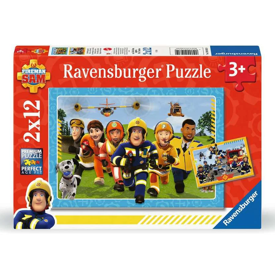 Feuerwehrmann Sam, Die Retter sind auf dem Weg Puzzle 2 x 12 Teile