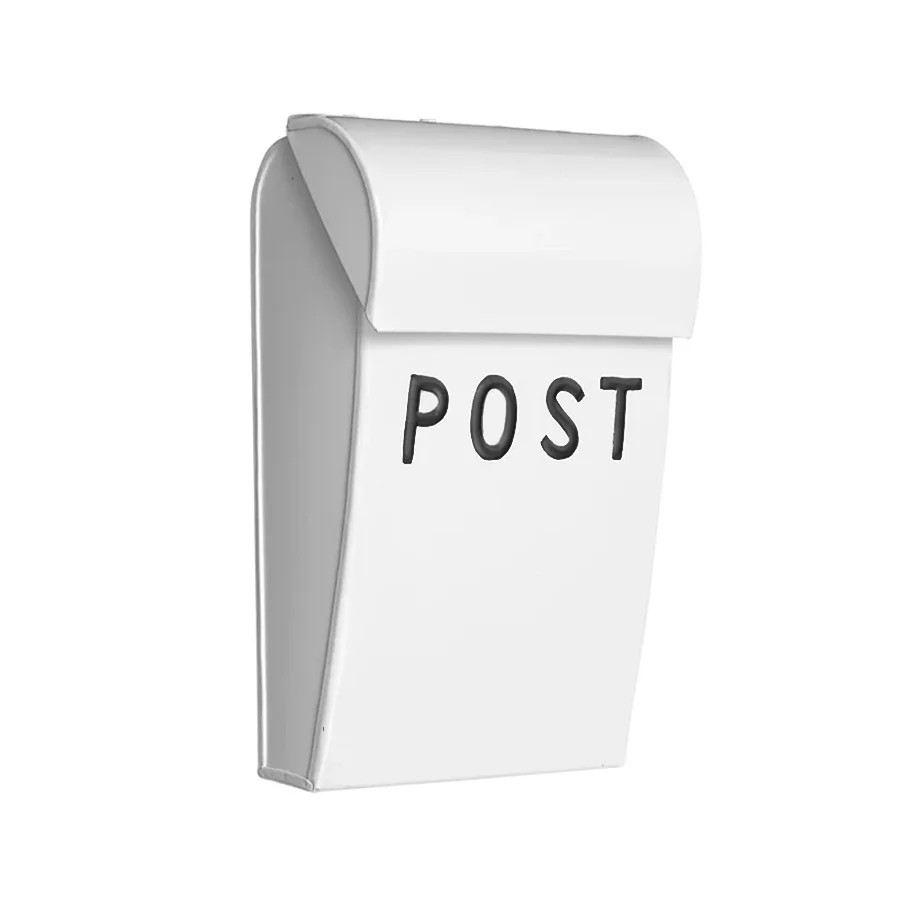 Bruka Design postkasse, mini - hvid med sort tekst