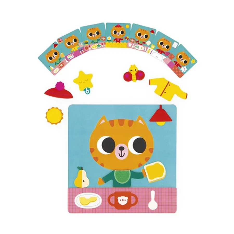 Janod Magnetspiel, Die Tagesroutinen-Katze