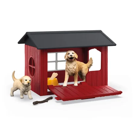 Schleich hundehus med Golden Retrievers
