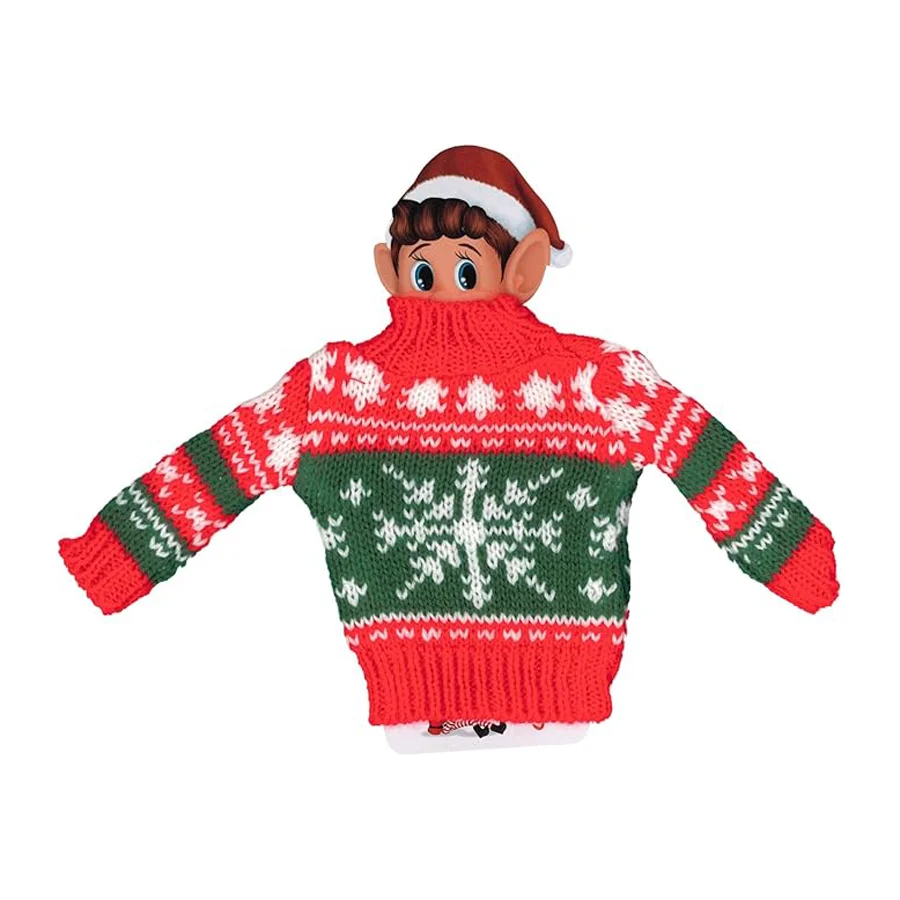 Elves Behavin' Badly, Alfe Luksus Strikket Sweater, Grøn