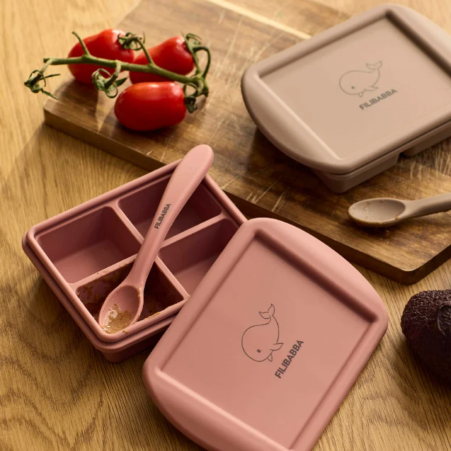 Filibabba 2er-Pack Gefrierbehälter für Babynahrung, Rose Mix