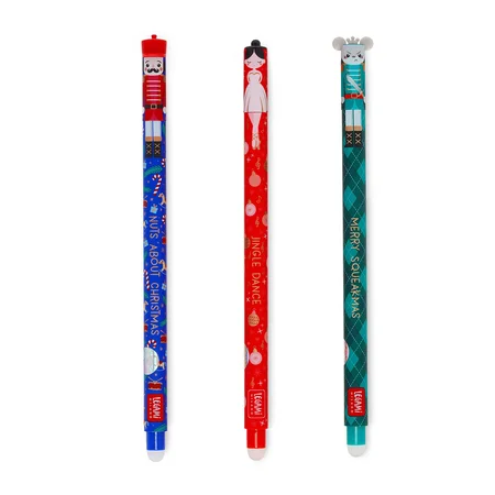 Legami - 3er-Pack Weihnachts-Edition, wegradierbare Gelstifte