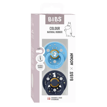 Bibs x Moomin Good Night 2er-Pack Colour Schnuller Größe 1, Breeze Mix
