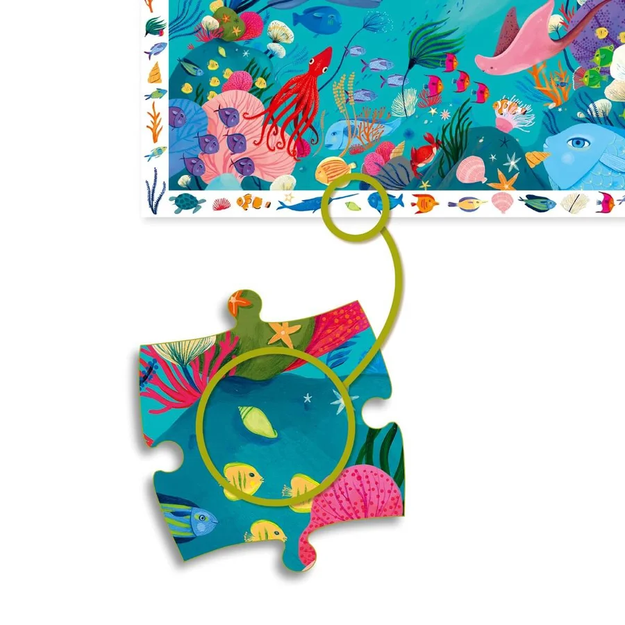 Djeco Beobachtungspuzzle mit Meerestieren, 54 Teile