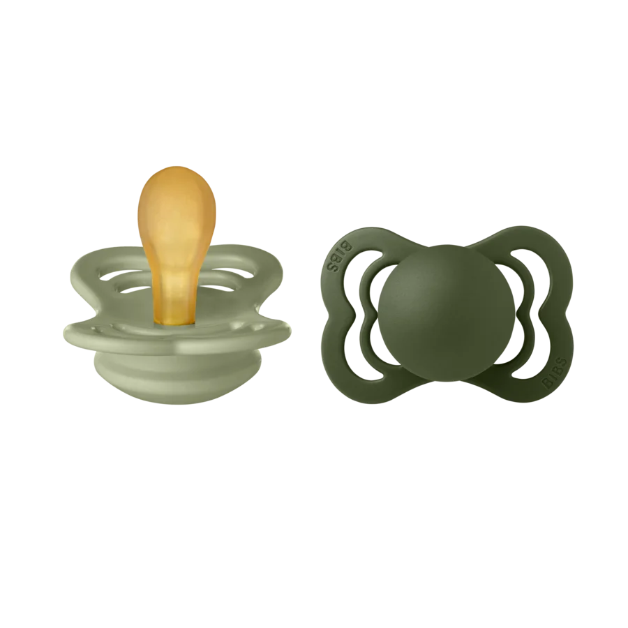 Bibs Supreme 2er-Pack Schnuller, Gr. 1 - Sage/Hunter green