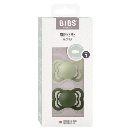 Bibs Supreme 2er-Pack Schnuller, Gr. 1 - Sage/Hunter green
