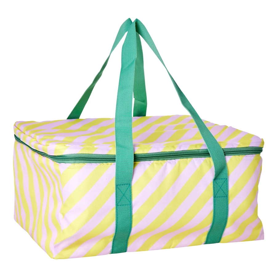 Große Kühltasche, gelb/rosa, Rice