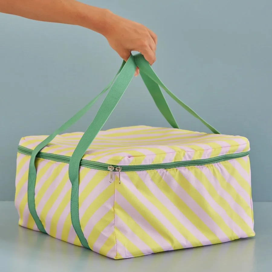 Große Kühltasche, gelb/rosa, Rice