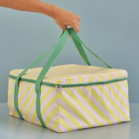 Große Kühltasche, gelb/rosa, Rice