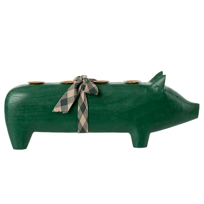 Maileg Gris lysestage, Stor - Dark green