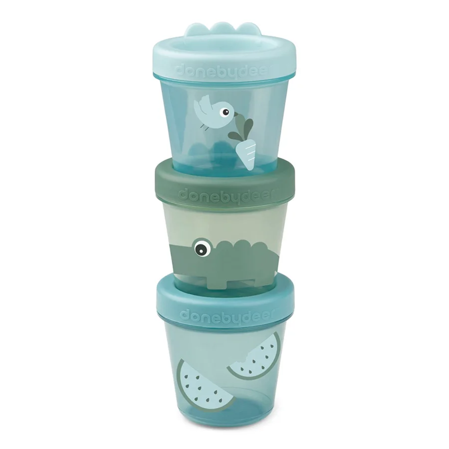 Done by Deer 3-pak baby mad bokse, croco green