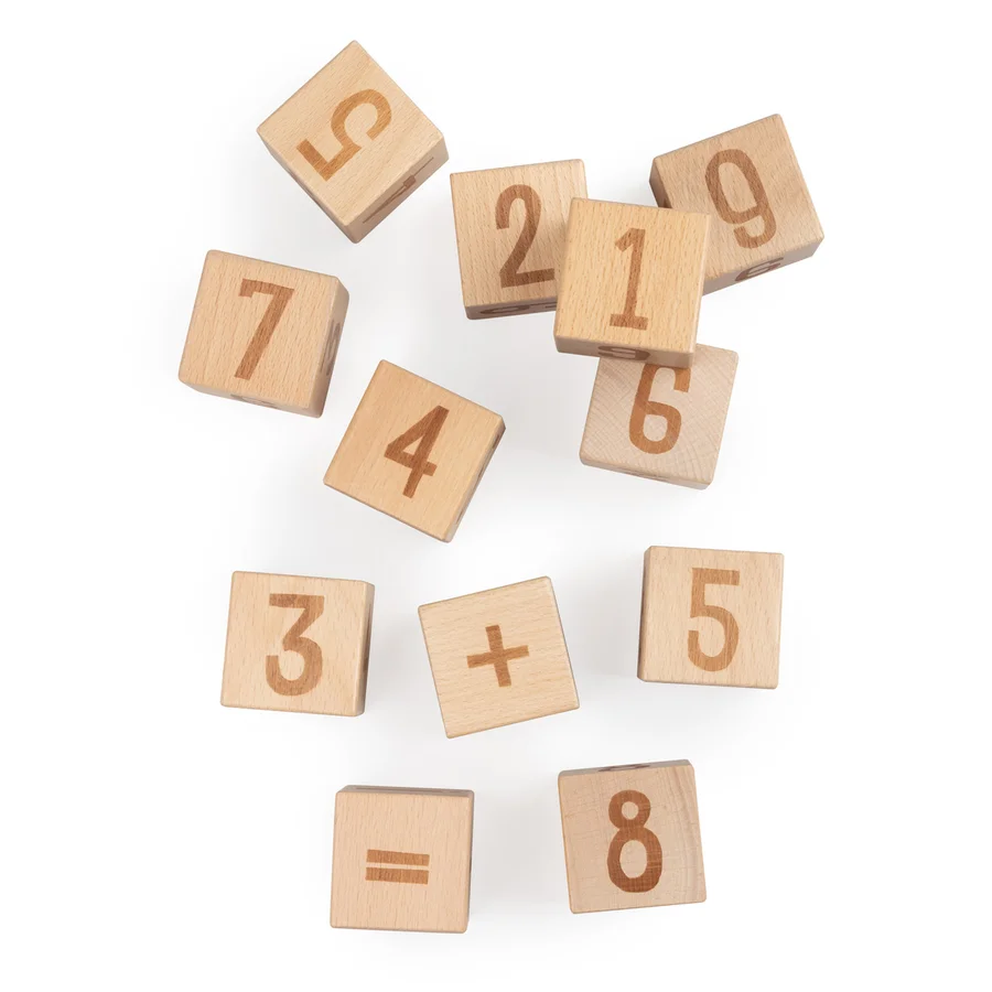 Sebra Zahlenblöcke aus Holz, 12 Stück