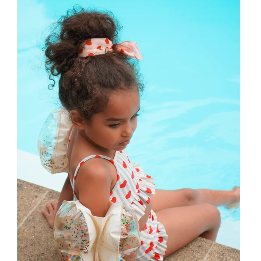 Konges Sløjd hjerte badevinger, transparent cream