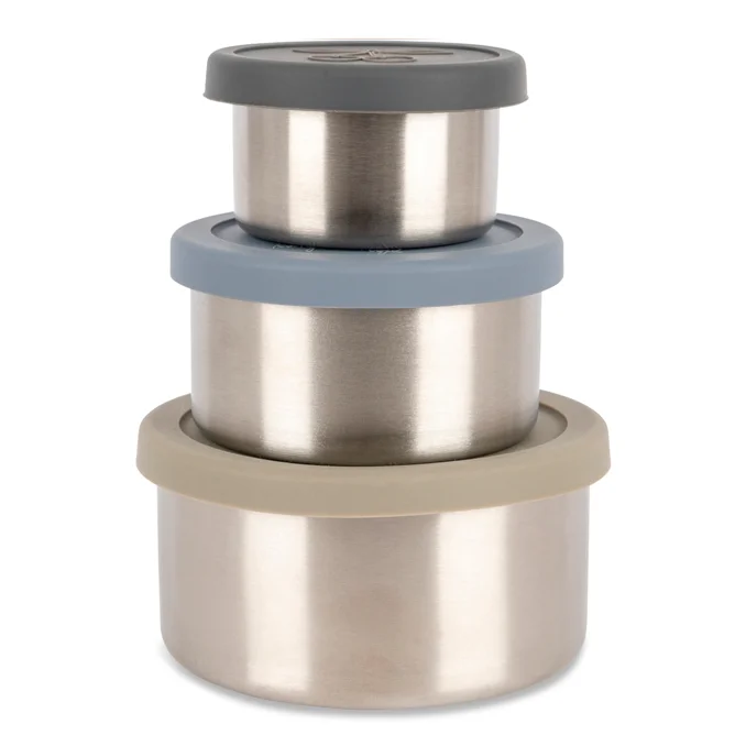 Konges Sløjd 3er-Pack Snackboxen mit Deckel, stone mix