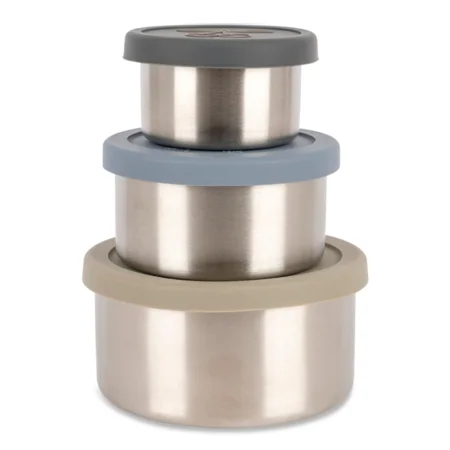 Konges Sløjd 3er-Pack Snackboxen mit Deckel, stone mix