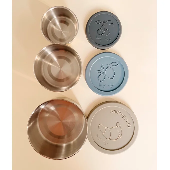 Konges Sløjd 3er-Pack Snackboxen mit Deckel, stone mix