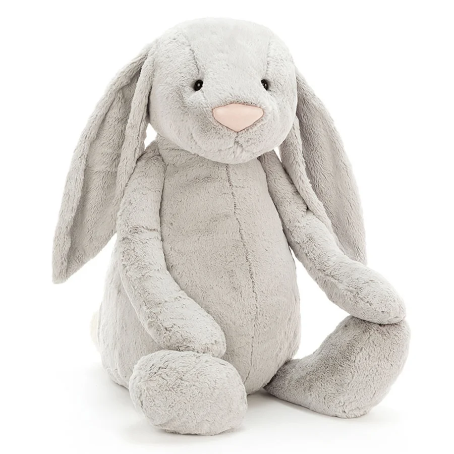Jellycat bamse, bashful kanin silver - 108 cm