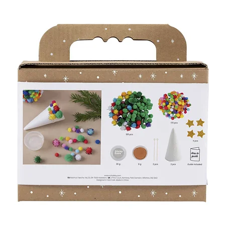 Creativ Company Mini DIY Kit Dekoration, Juletræ - ass Farver