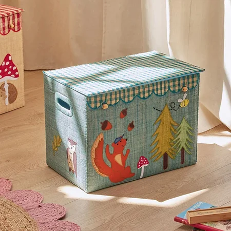 Rice stor sammenklappelig opbevaringskurv, happy forest