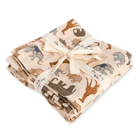 Konges Sløjd 3-pak stofbleer, elephantastic