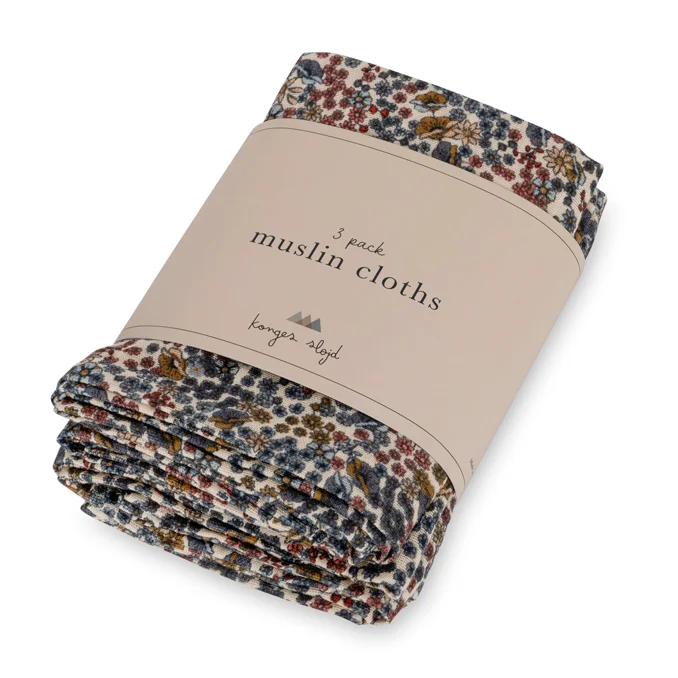 Konges Sløjd 3-pak stofbleer, vivi fleur