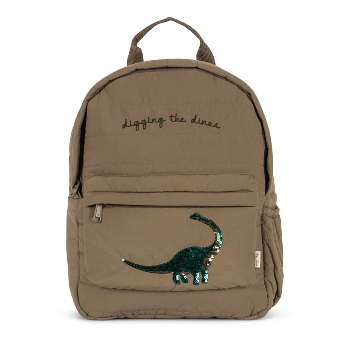 Konges Sløjd Juno quilted Pailletten-Rucksack, dino