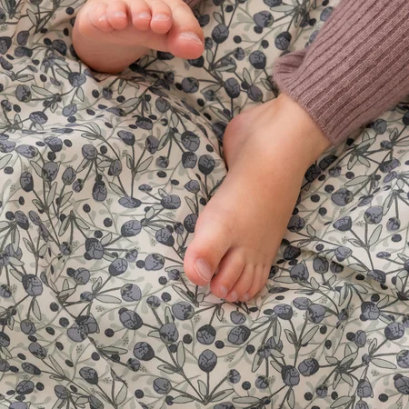 Sebra baby sengetøj, blue olive