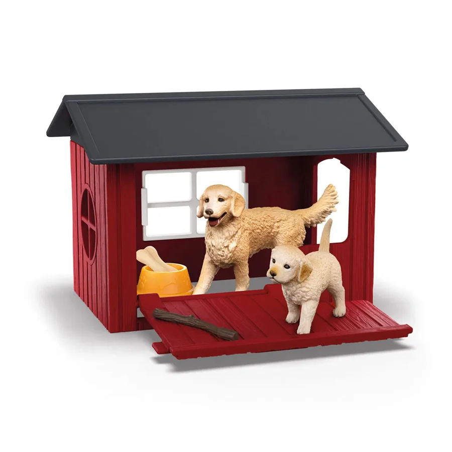 Schleich hundehus med Golden Retrievers