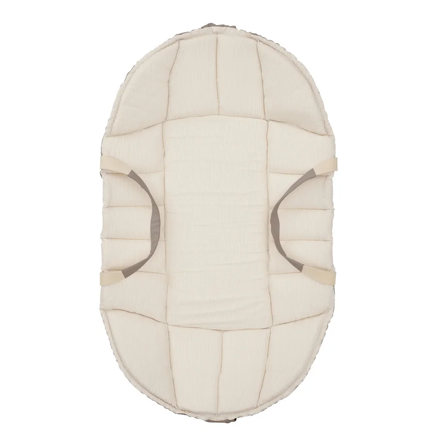 Copenhagen Colors Bio-Babytrage und Spielteppich, dark grey w. cream solid stripe