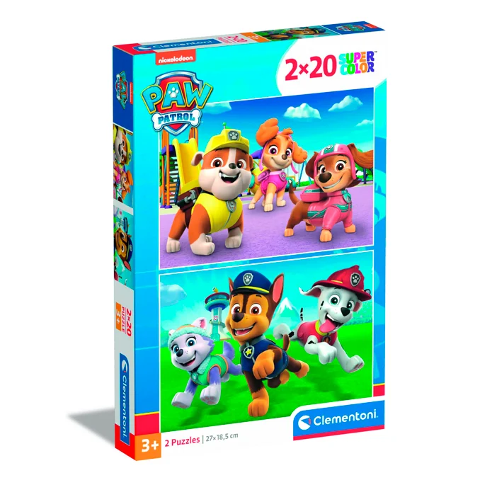 Puslespil Paw Patrol, 2x20 brikker