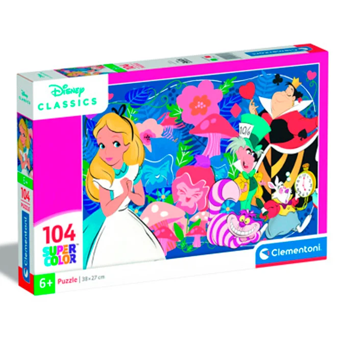 Puslespil Alice i eventyrland, 104 brikker