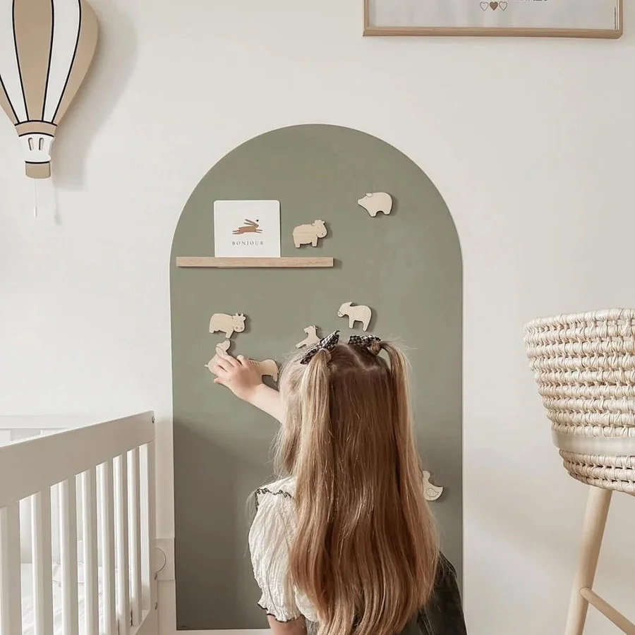 Ferflex® Magnetisk Tapet Tavle Med Rund Top - 1 m x 58 cm,  Smaragdgrøn