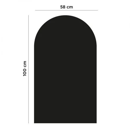 Ferflex® Round Top Magnetische Tapetenwand - 1 m x 58 cm, Schwarz