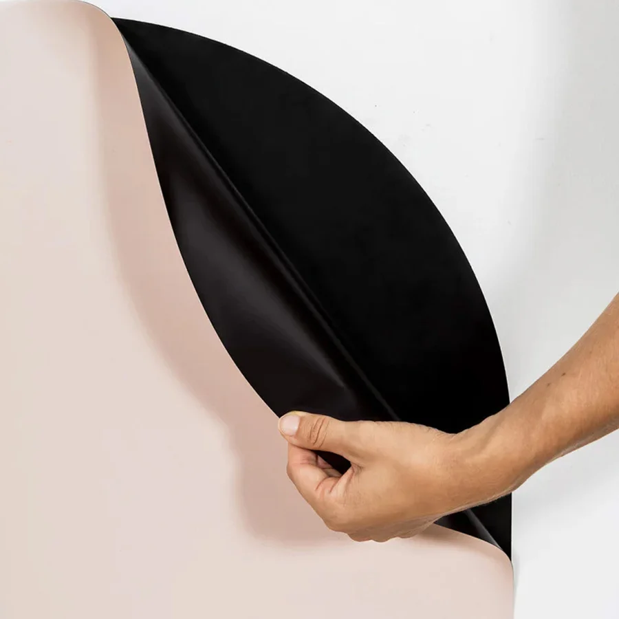 Ferflex® Round Top Magnetische Tapetenwand - 1 m x 58 cm, Rosabeige