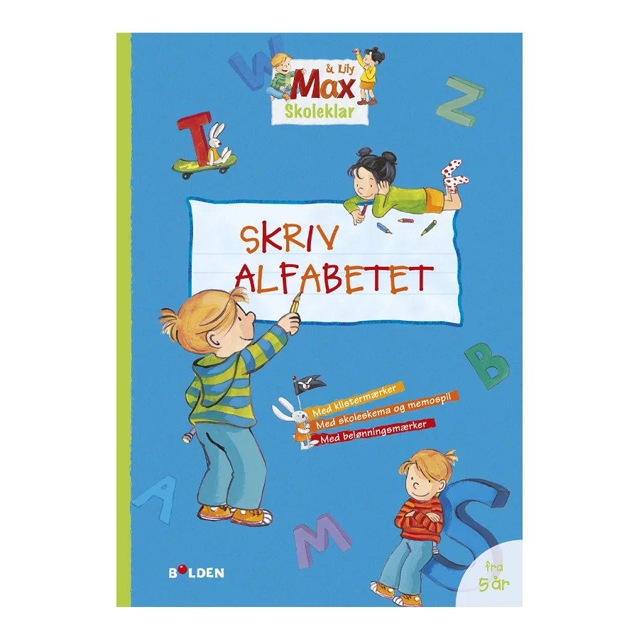Max skoleklar: Skriv alfabetet