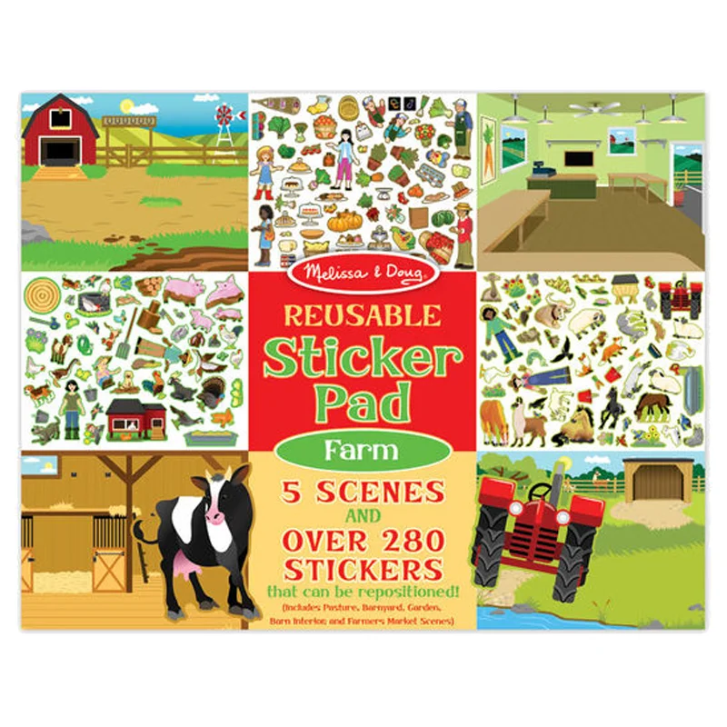 Melissa and Doug aktivitetssæt med vinylmærker, på landet