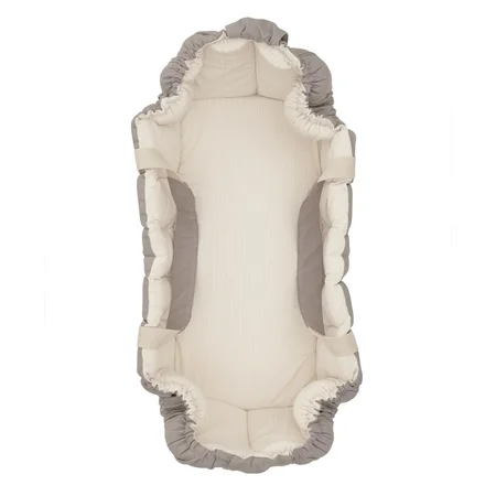 Copenhagen Colors Bio-Babytrage und Spielteppich, dark grey w. cream solid stripe