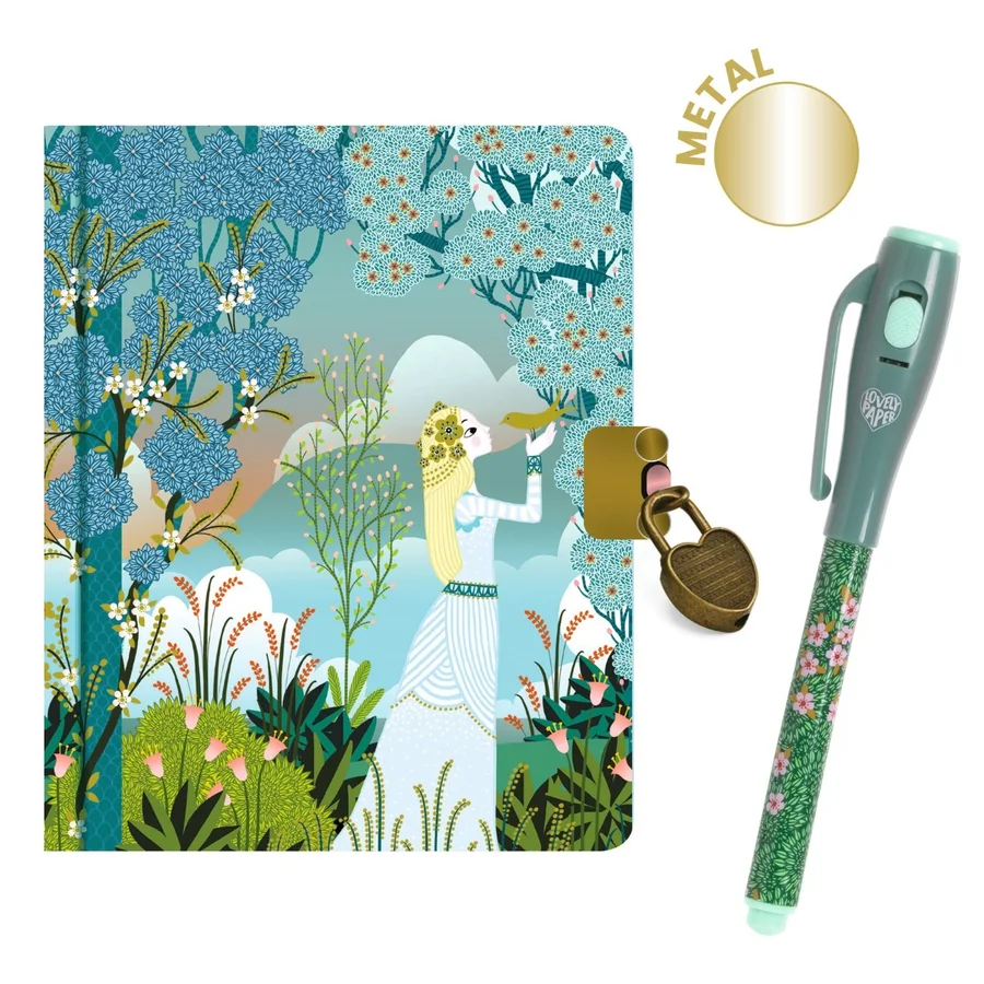 Djeco lovely Paper Charlottes kleines Tagebuch mit Schloss und Zauberstift