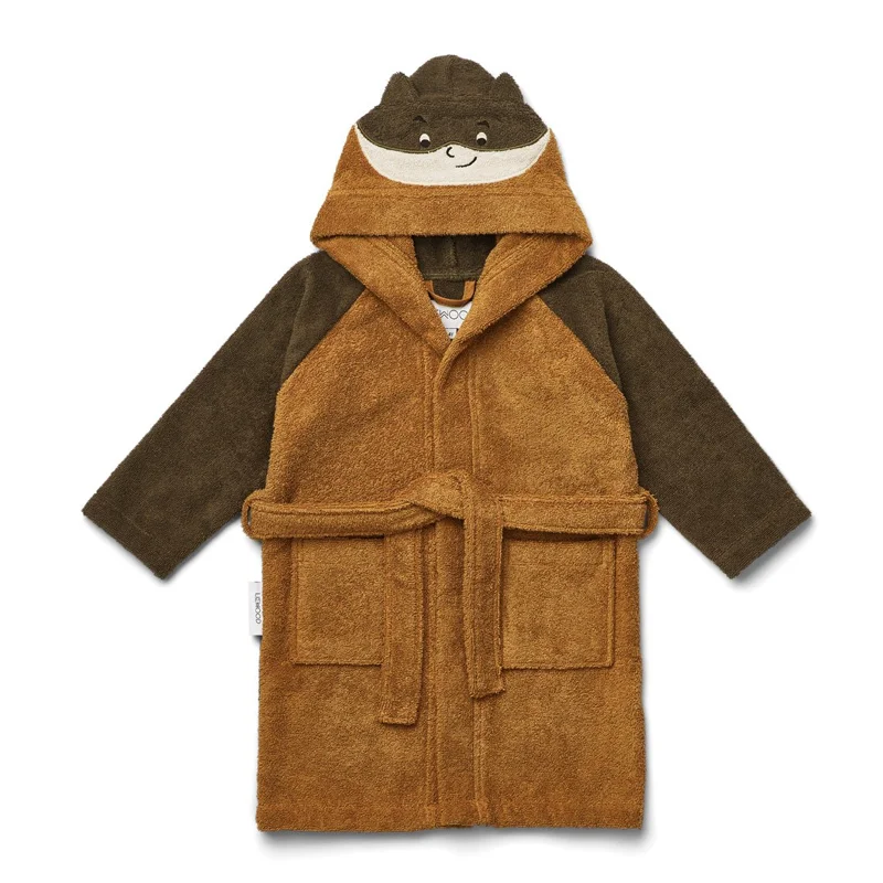 Liewood badekåbe til børn, superhelt - golden caramel
