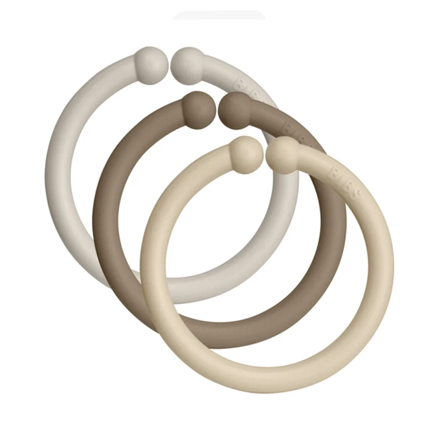 Bibs ophængsringe 12 pak, Sand/Dark Oak/Vanilla